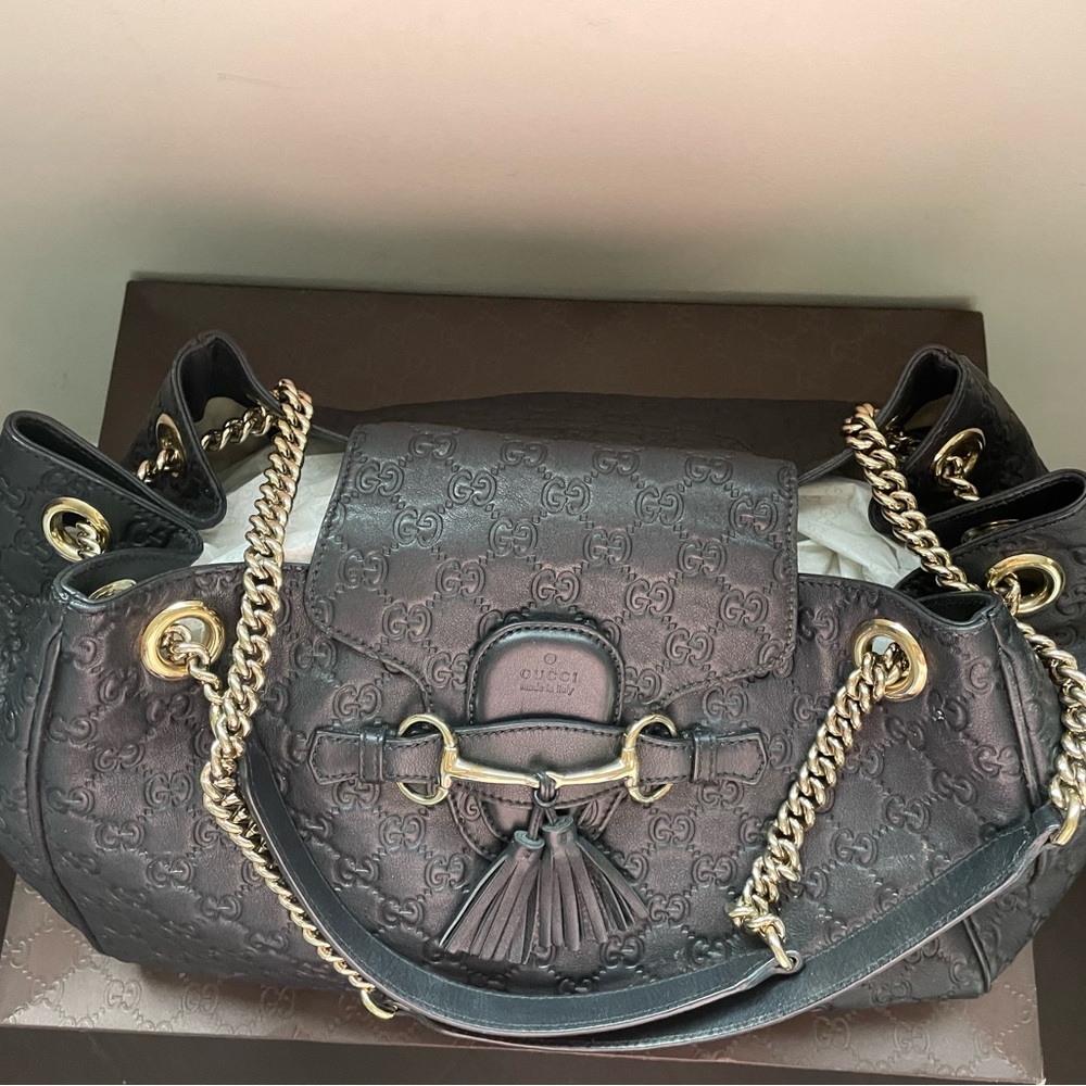 GUCCI EMILY GUCCISSIMA - leather shoulder bag